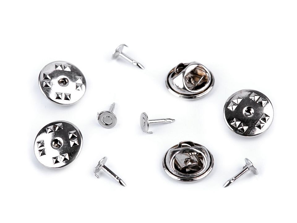 Metal Brooch Base Pin / Short Lapel Pin Ø11 mm, platinum, 10 pr. Metal Brooch Base Pin / Short Lapel Pin Ø11 mm, platinum, 10 pr.