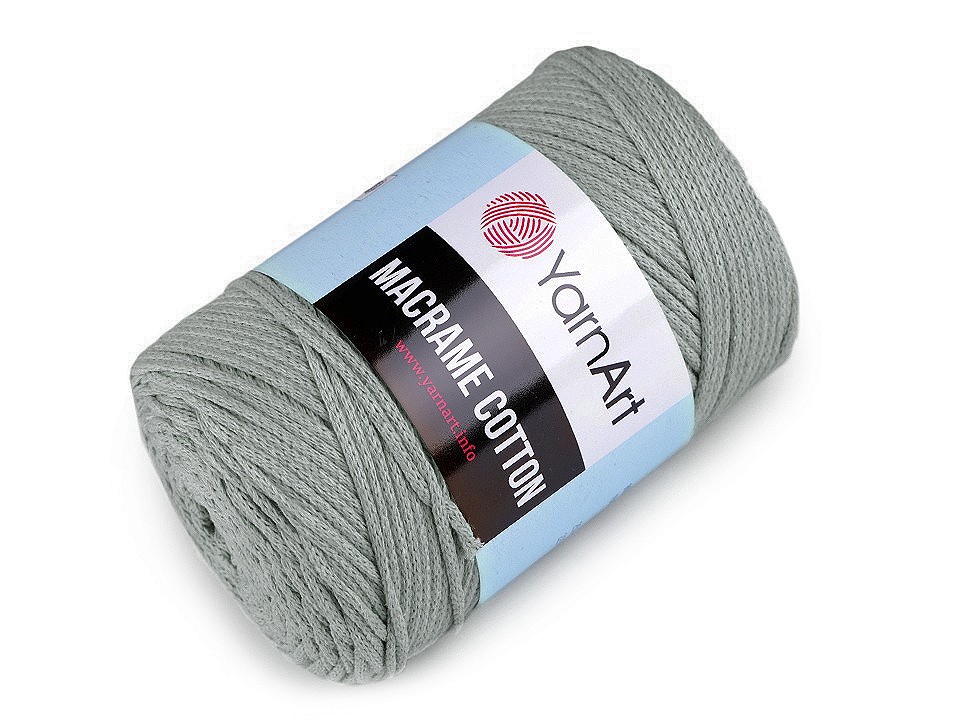 Fir de tricotat / croșetat Macrame Cotton, 250 g - gri verzui deschis Fir de tricotat / croșetat Macrame Cotton, 250 g - gri verzui deschis