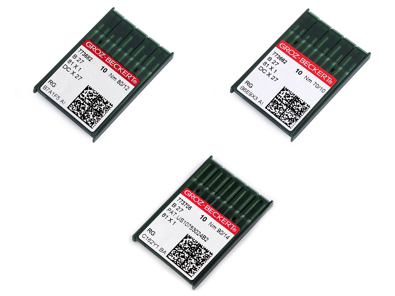 Sewing machine needles groz - beckert b27 70; 80; 90 for industrial sewing machinges,overlock - Nickel (10 Boxes)