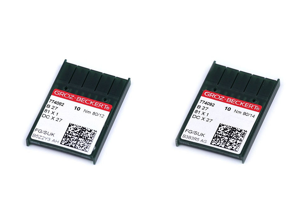 Sewing machine needles groz - beckert b27 70; 80; 90 for industrial sewing machinges,overlock - Nickel (10 Boxes)