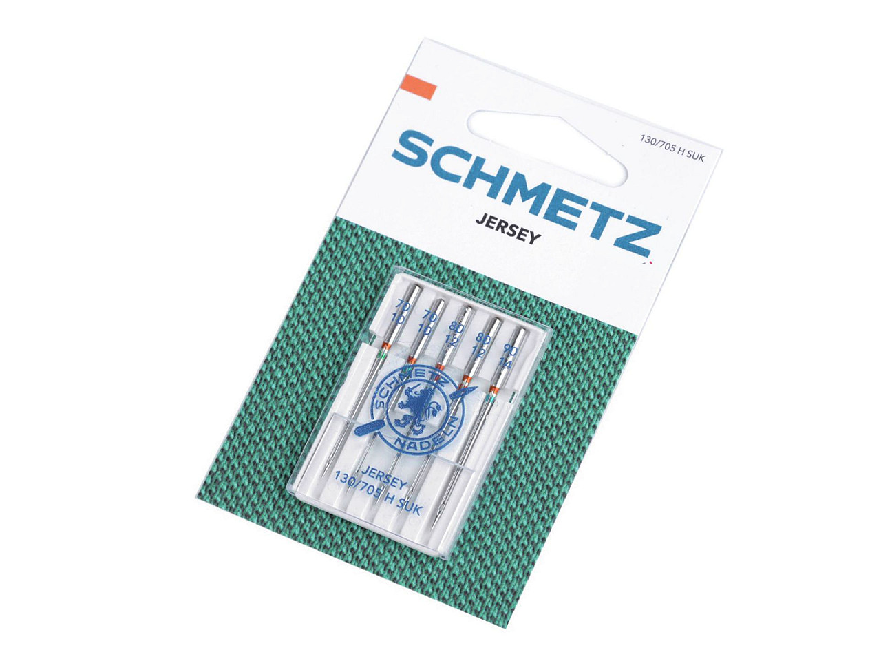 Machine needles jersey associated 70; 80; 90 schmetz on the card - Nickel (1 Card)