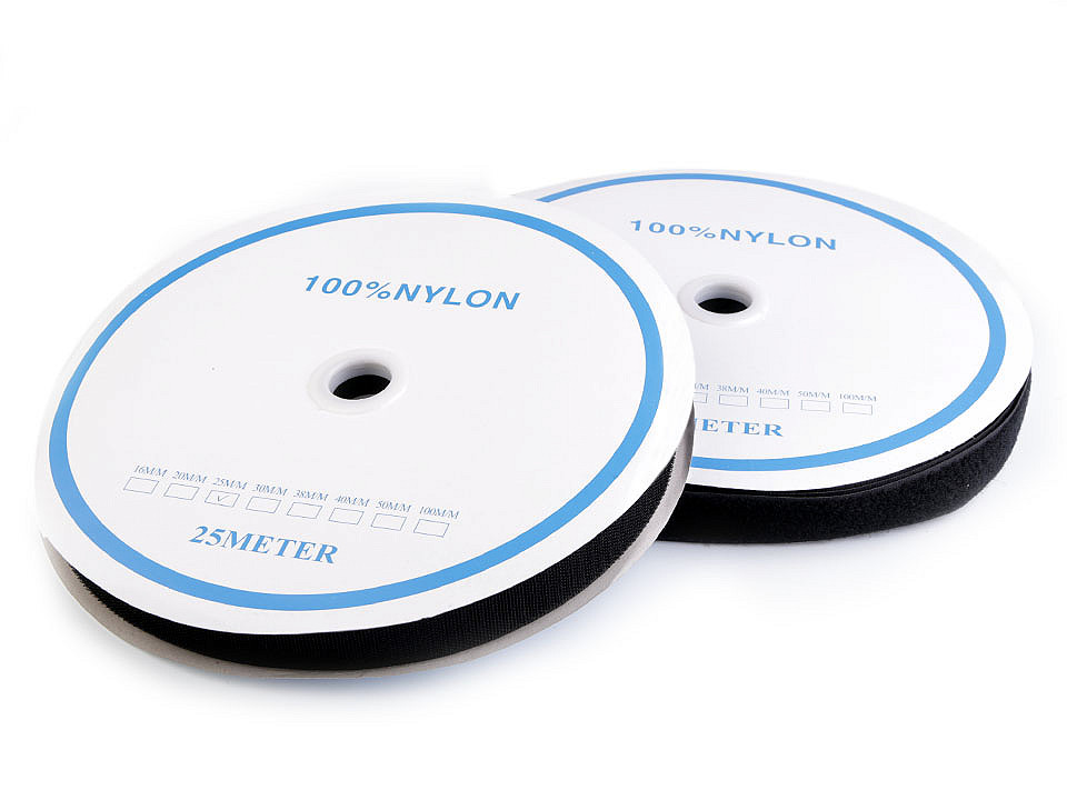 Hook and loop fastener width 25 mm - White (1 Meter)