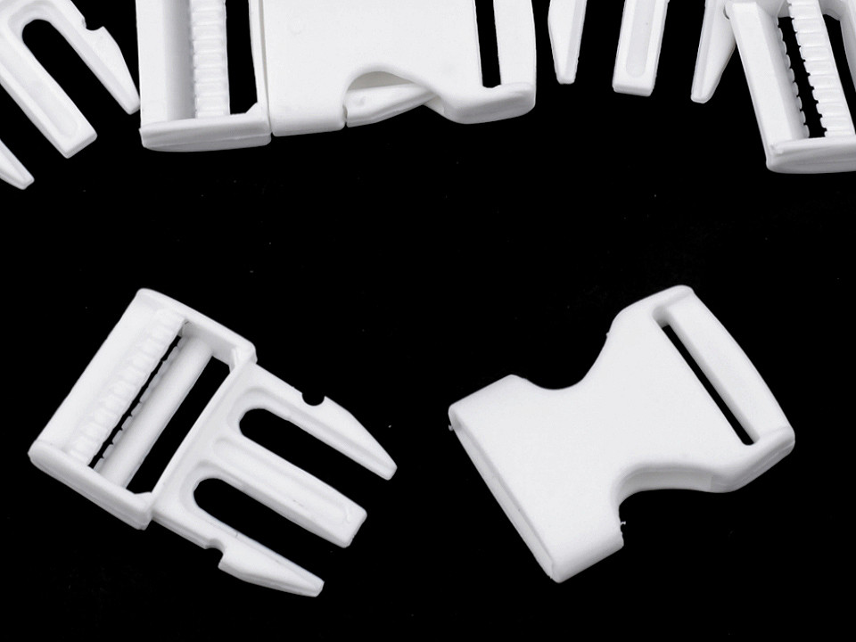 Side release buckle bb with strap adjuster width 25 mm - Black (5 Pairs)