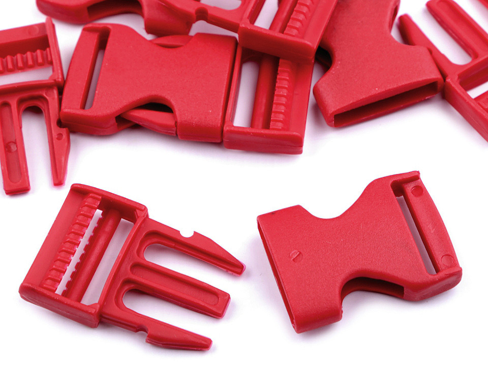 Side release buckle bb with strap adjuster width 25 mm - Black (5 Pairs)