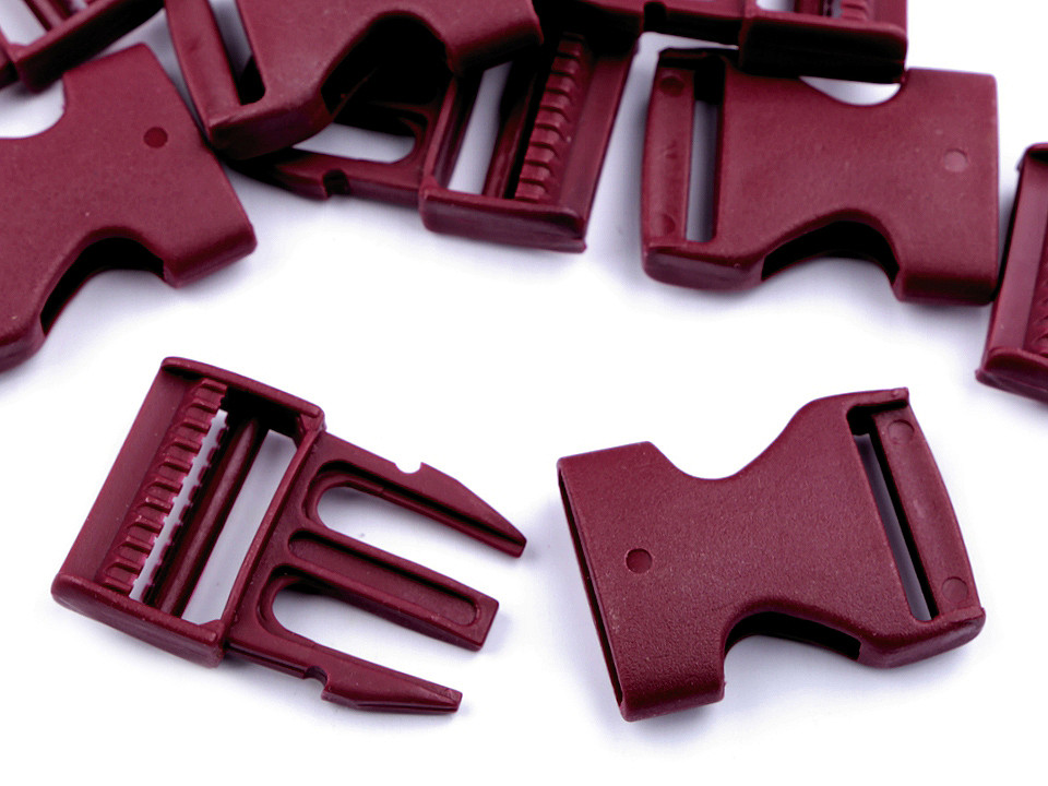 Side release buckle bb with strap adjuster width 25 mm - Black (5 Pairs)