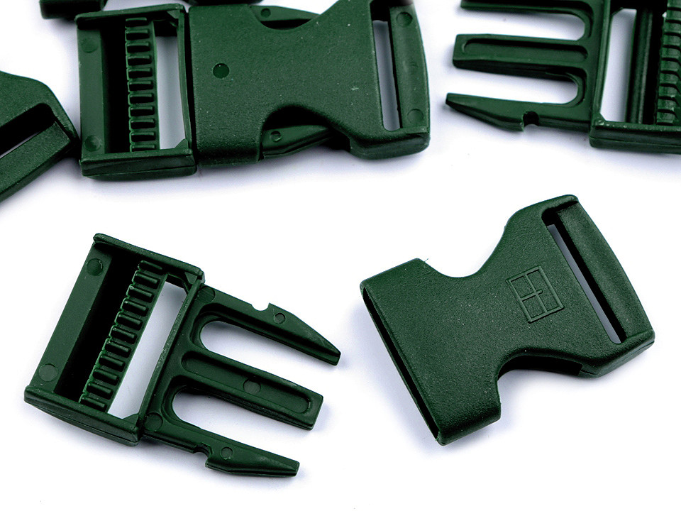 Side release buckle bb with strap adjuster width 25 mm - Black (5 Pairs)