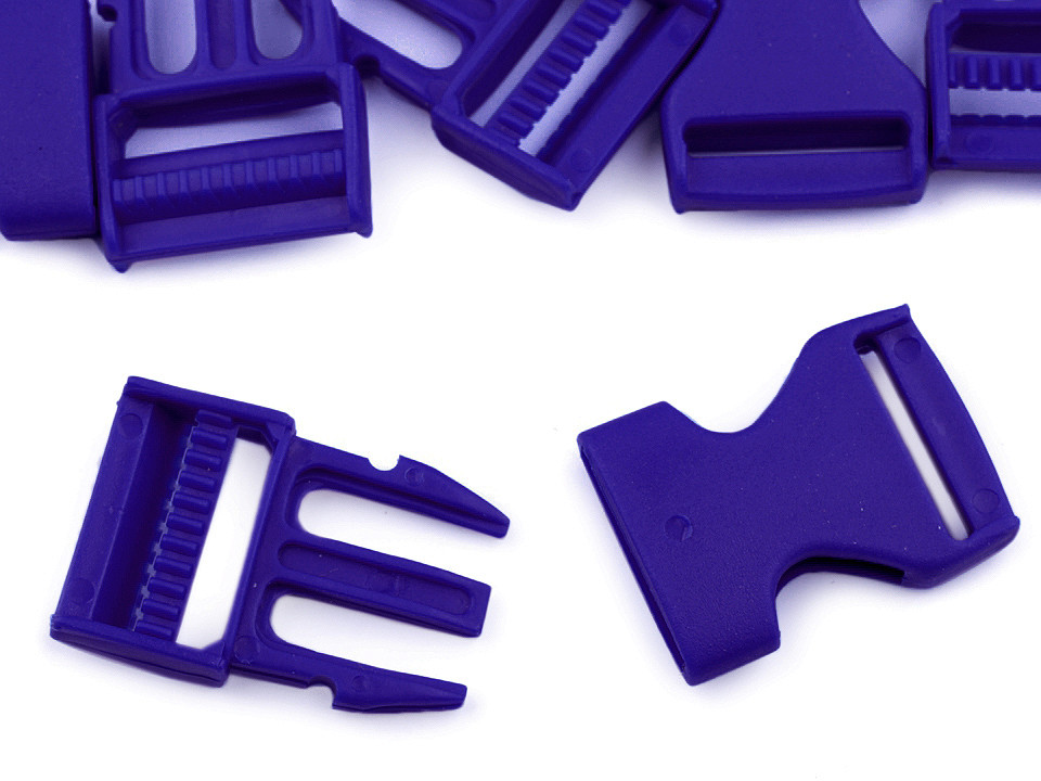 Side release buckle bb with strap adjuster width 25 mm - Black (5 Pairs)