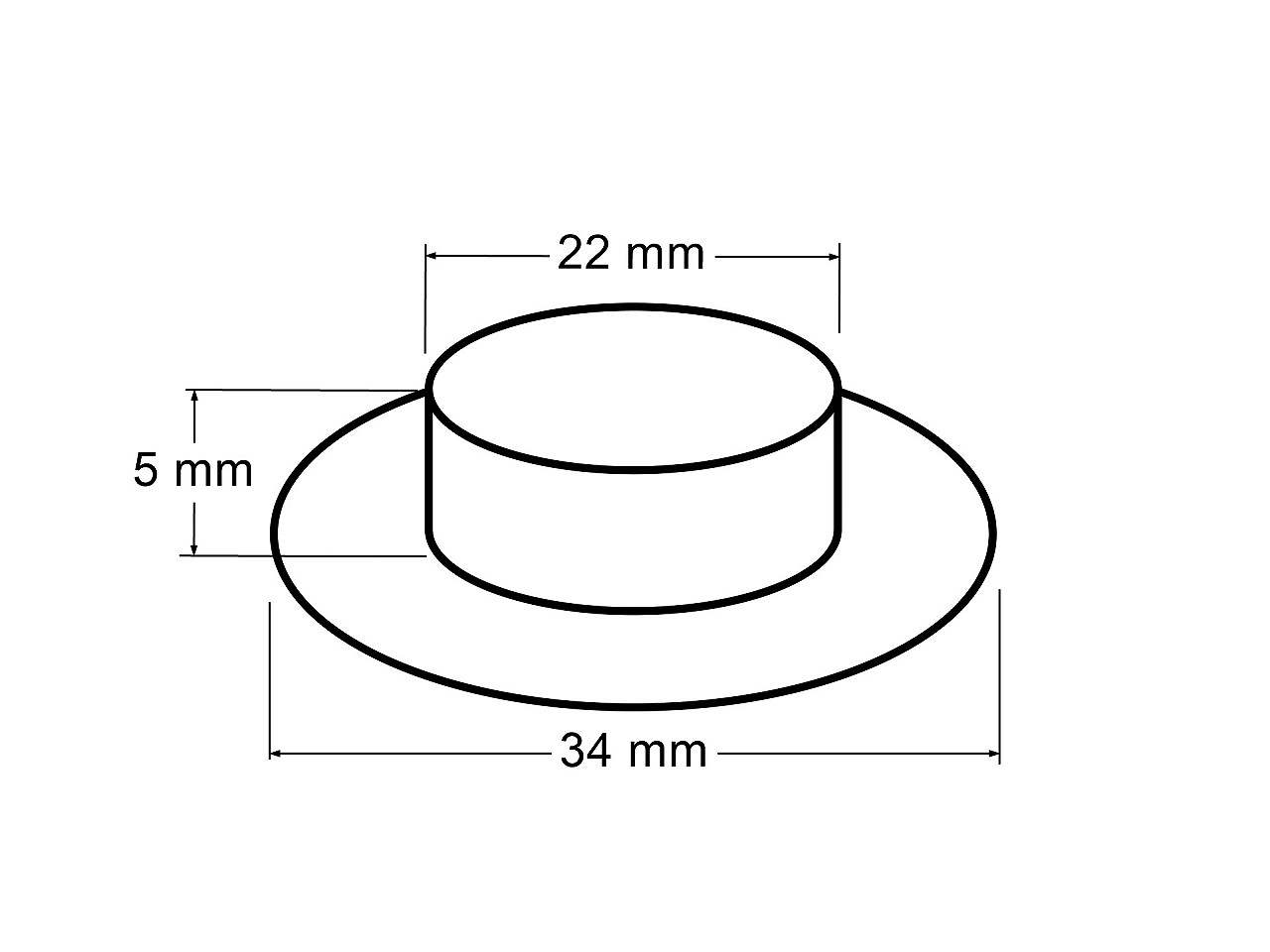 Metal grommet / eyelet, inside ø22 mm / outside ø34 mm - Black nickel (100 Pairs)