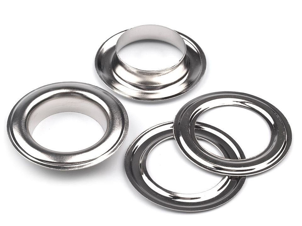 Metal grommet / eyelet, inside ø22 mm / outside ø34 mm - Black nickel (100 Pairs)