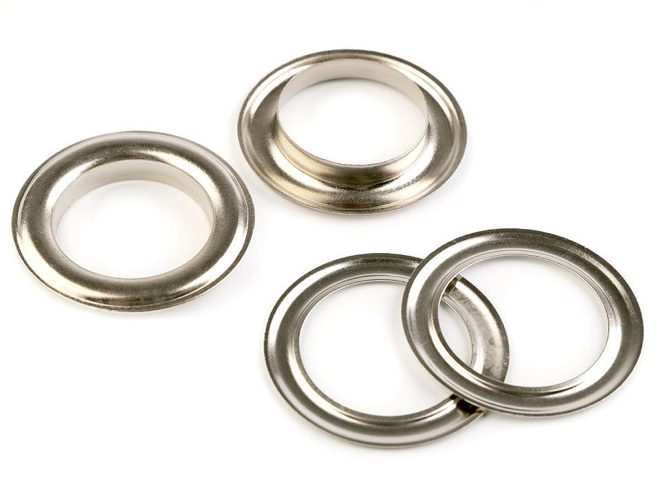 Metal grommet / eyelet, inside ø22 mm / outside ø34 mm - Black nickel (100 Pairs)