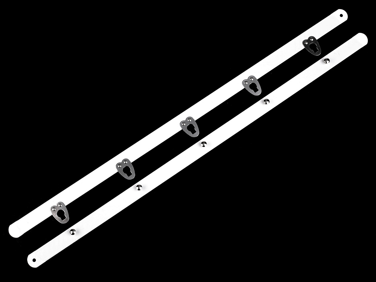 Corsetry busk fastener width 12 mm length 30; 35 cm - White (1 Pair)