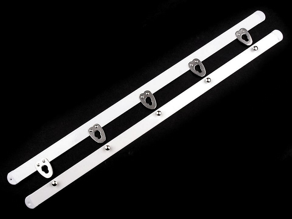 Corsetry busk fastener width 12 mm length 30; 35 cm - White (1 Pair)