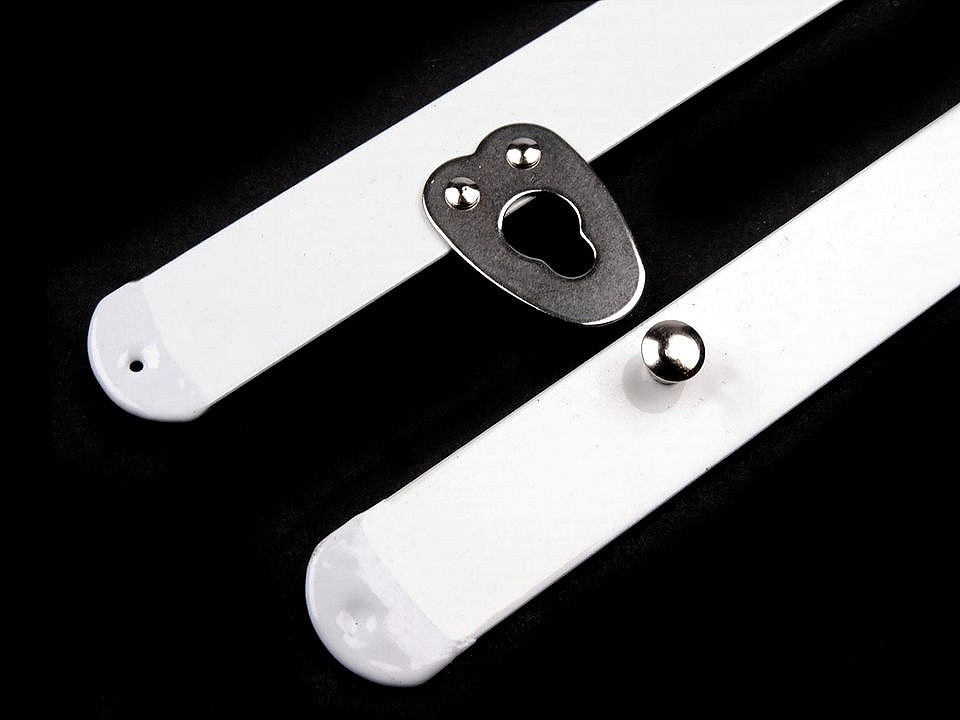 Corsetry busk fastener width 12 mm length 30; 35 cm - White (1 Pair)