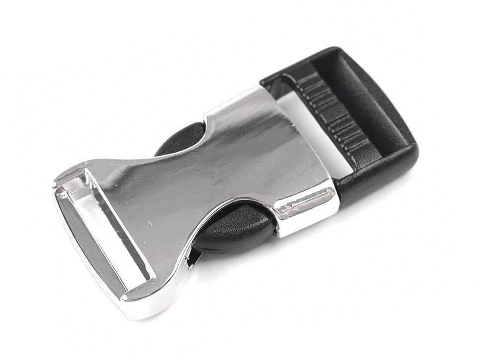 Side release buckle, width 20mm - Black (10 Pairs)