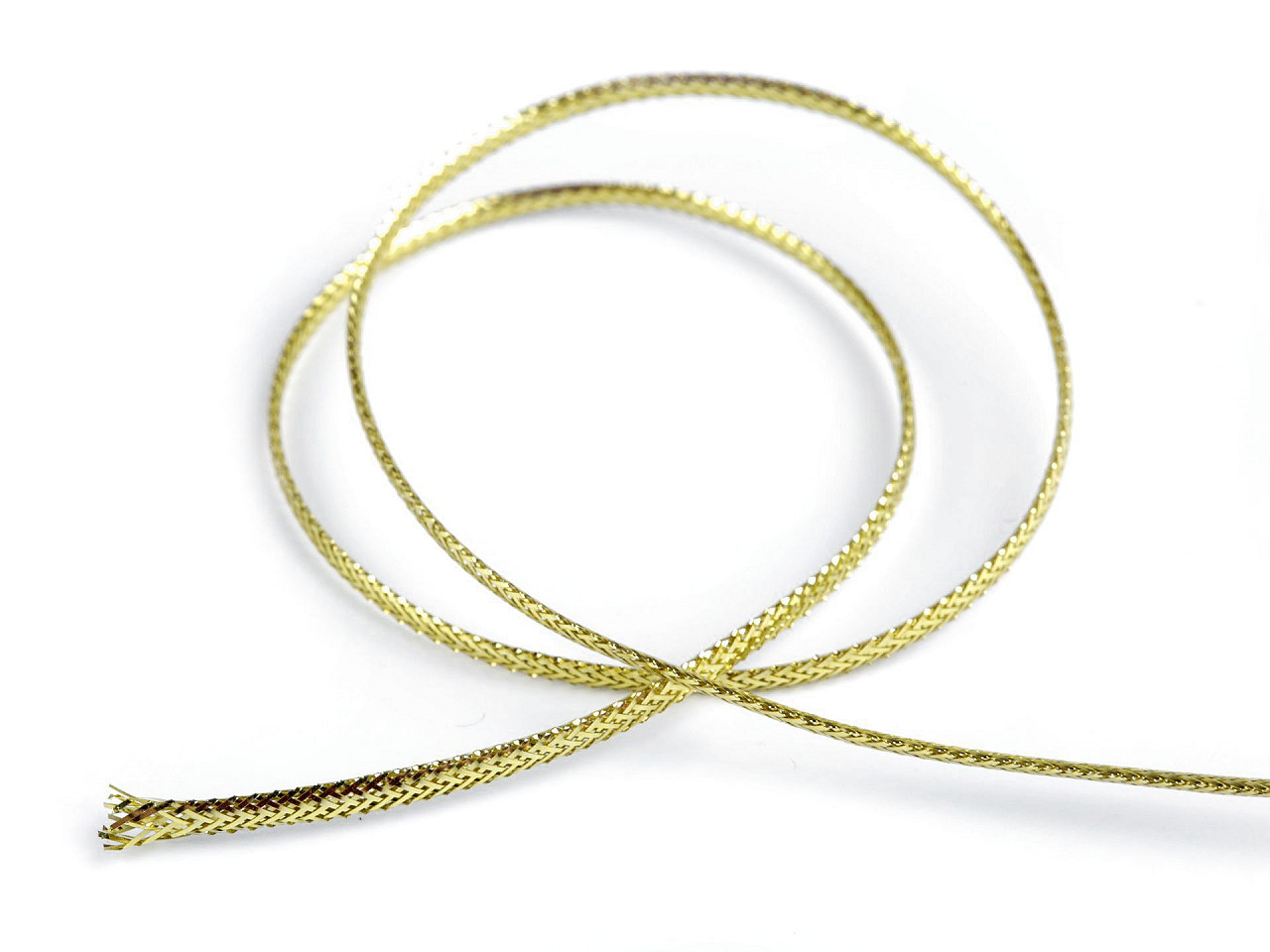 Christmas flat hollow cord with lurex width 2 mm - Gold lt. (1 Piece)