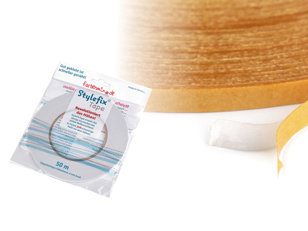 Double-sided sticky fabric tape stylefix 4 mm - Transparent (1 Piece)