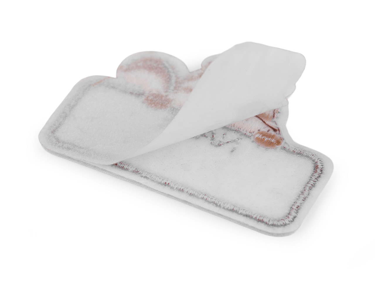 Adhesive textile name tag / label - White (10 Pieces)