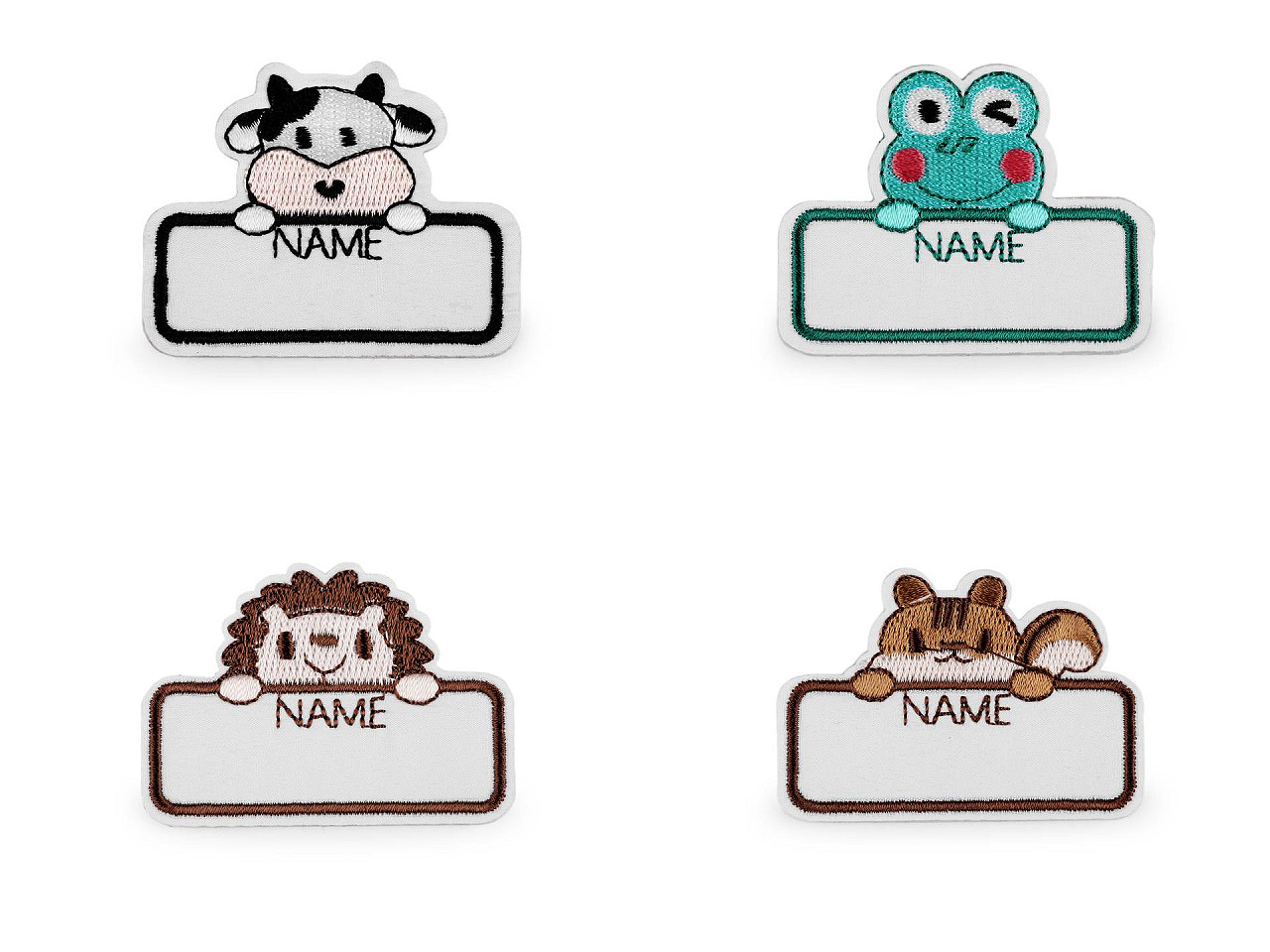 Adhesive textile name tag / label - White (10 Pieces)