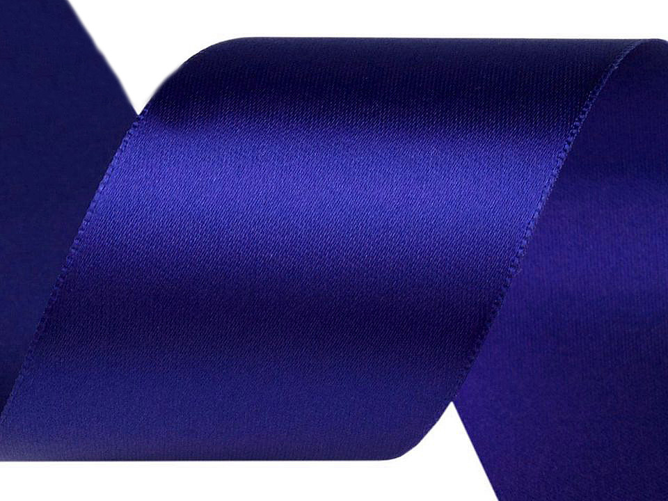 Double faced satin ribbon width 50 mm - Blue sapphire (20 Meters)