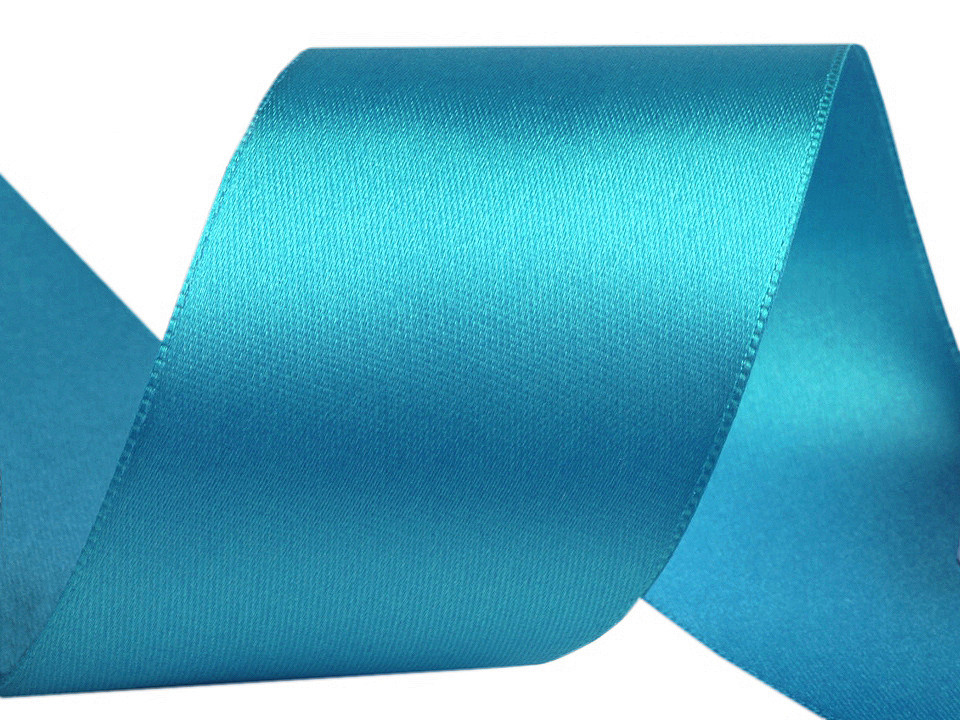 Double faced satin ribbon width 50 mm - Blue sapphire (20 Meters)