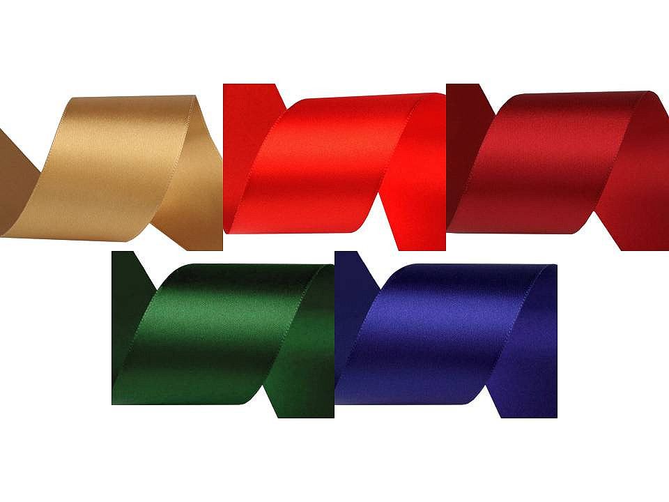 Double faced satin ribbon width 50 mm - Blue sapphire (20 Meters)
