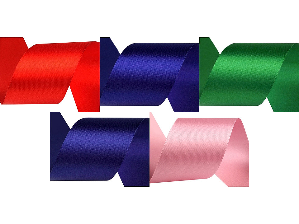 Double faced satin ribbon width 50 mm - Blue sapphire (20 Meters)