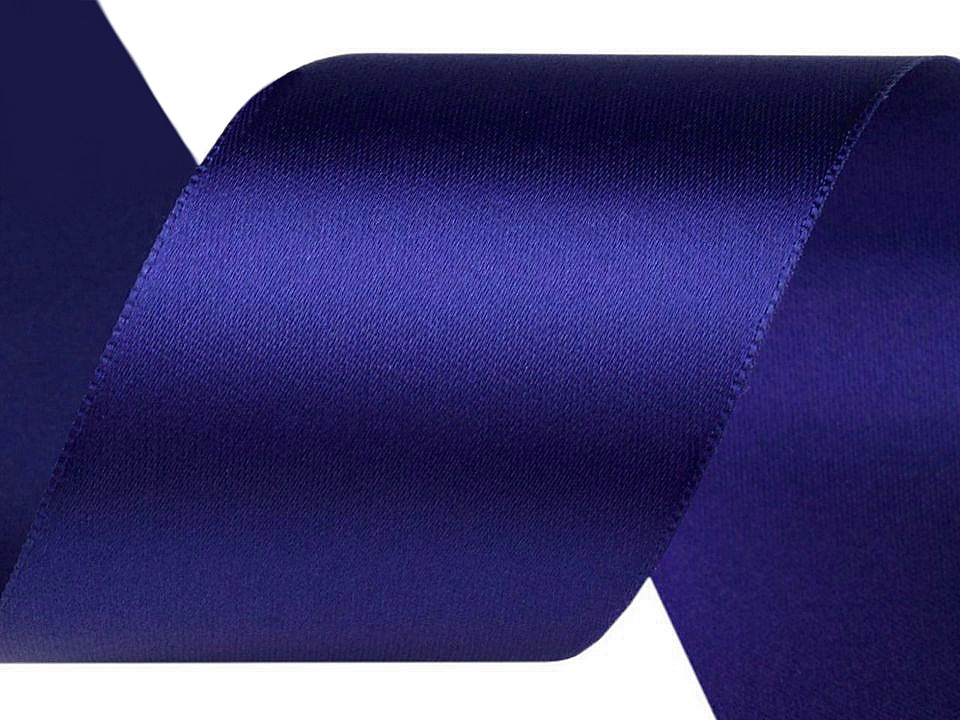 Double faced satin ribbon width 50 mm - Blue sapphire (20 Meters)