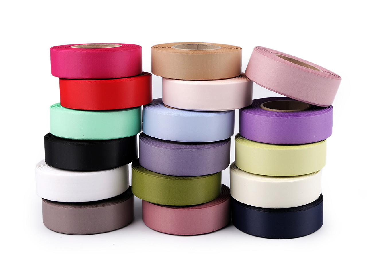 Double face satin ribbon width 24 mm matte - Light brown (20 Meters)