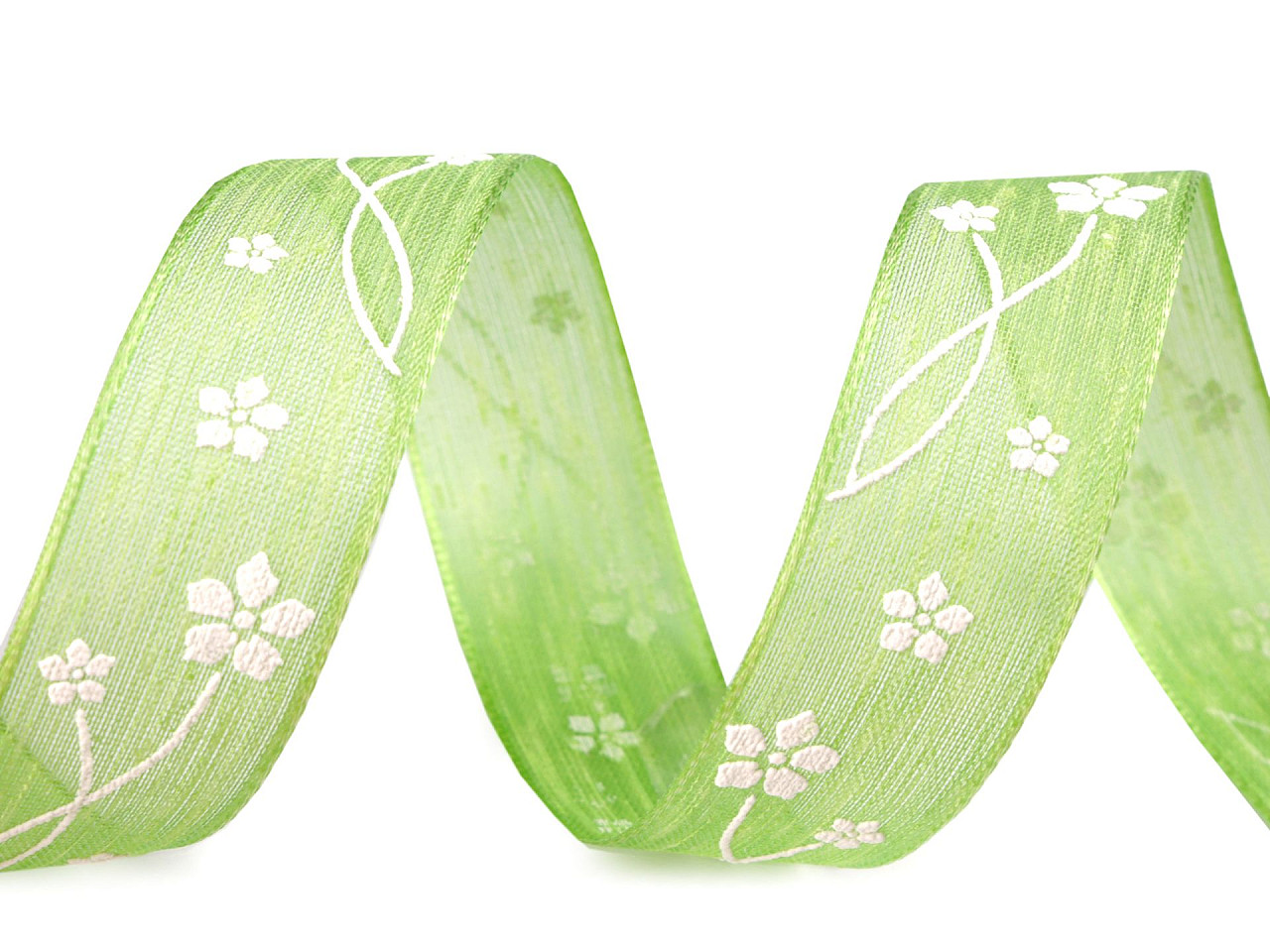 Ribbon with flowers, width 25 mm - Yellow (20 Meters)