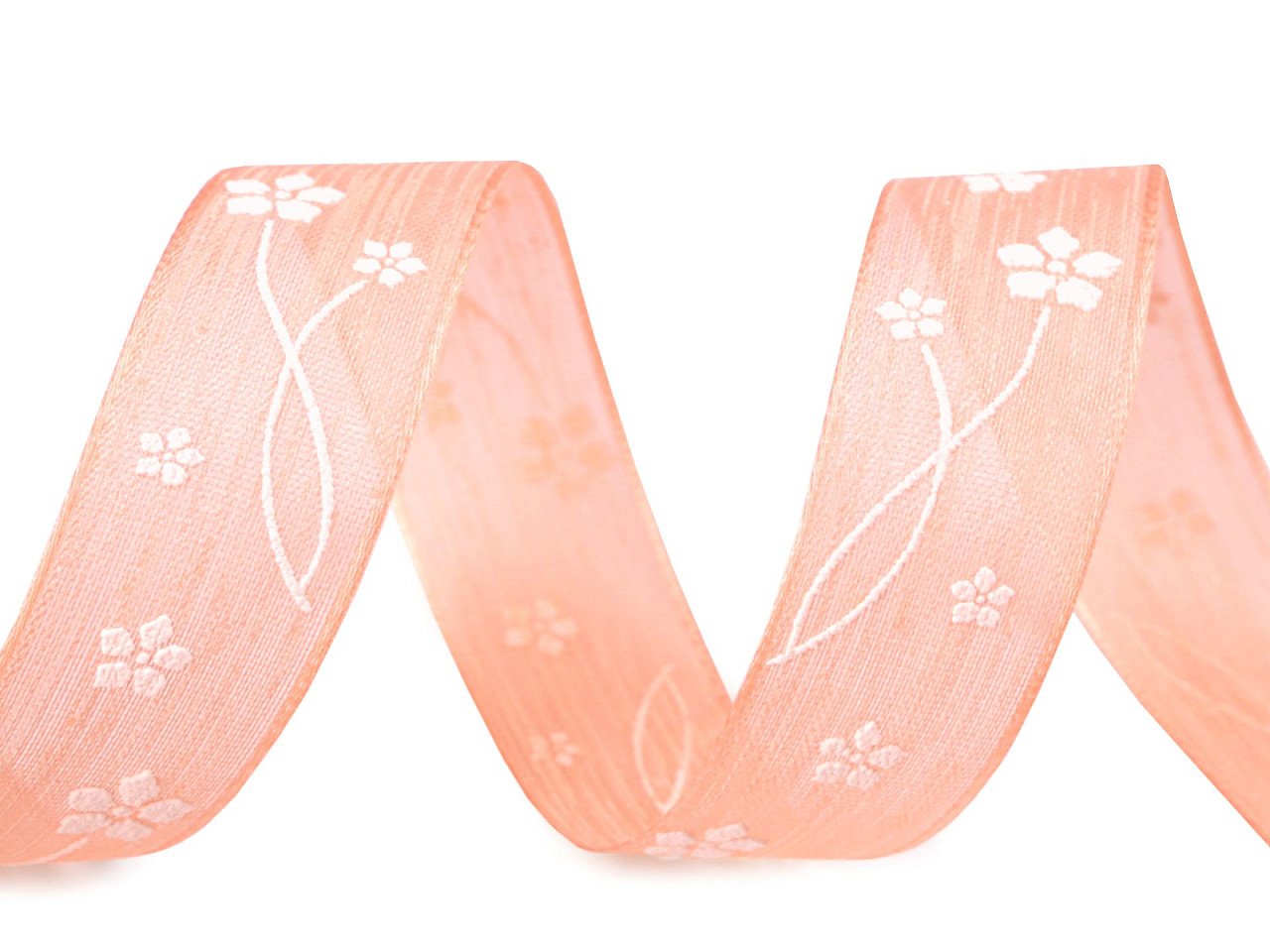 Ribbon with flowers, width 25 mm - Yellow (20 Meters)