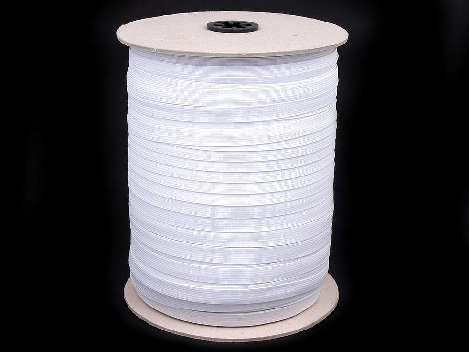 Lingerie elastic braid tape width 11 mm - White (300 Meters)