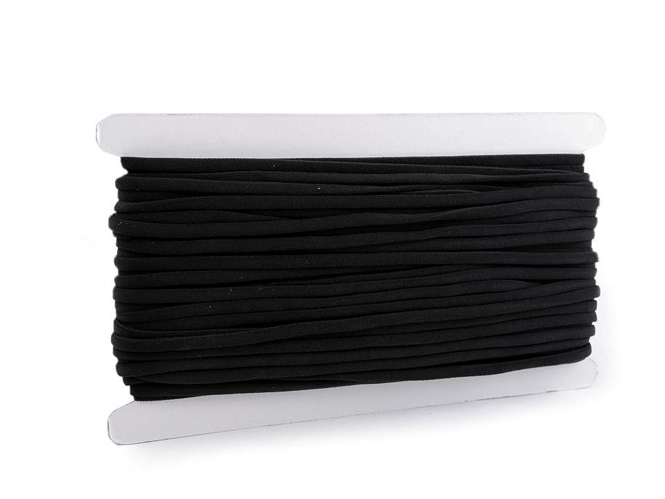 Lingerie bra strap shoulder elastic, filled width 5 mm - White (1 Meter)