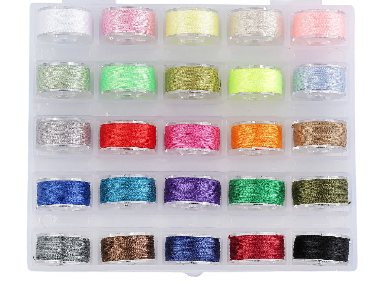 Bobbin box with short bobbins - Mix of colours (1 Box)