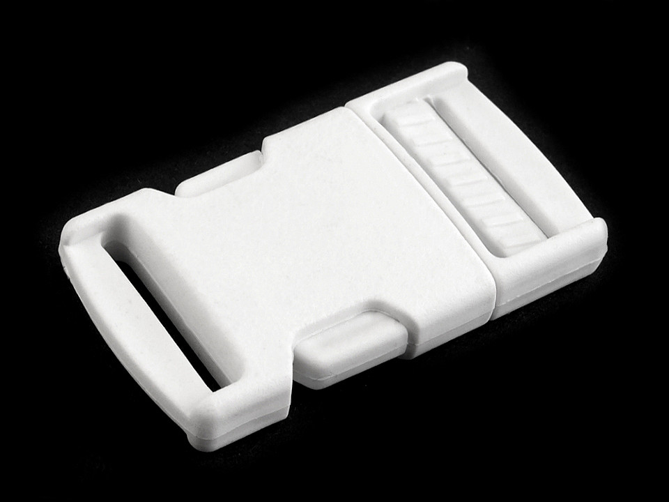 Plastic side release buckle with strap adjuster width 25 mm - White milk (100 Pairs)
