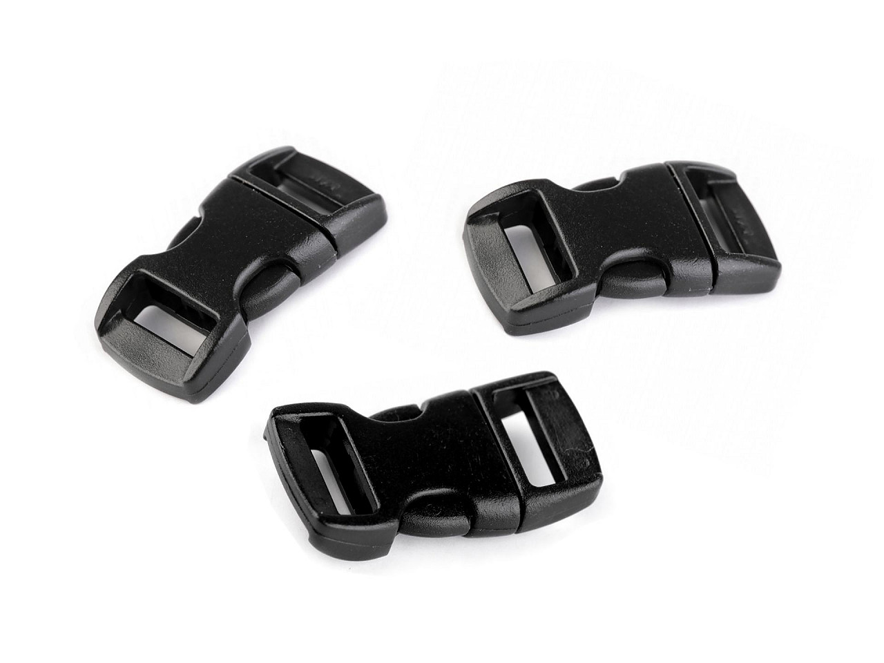 Side release buckle, arched, width 10 mm - Black (500 Pairs)