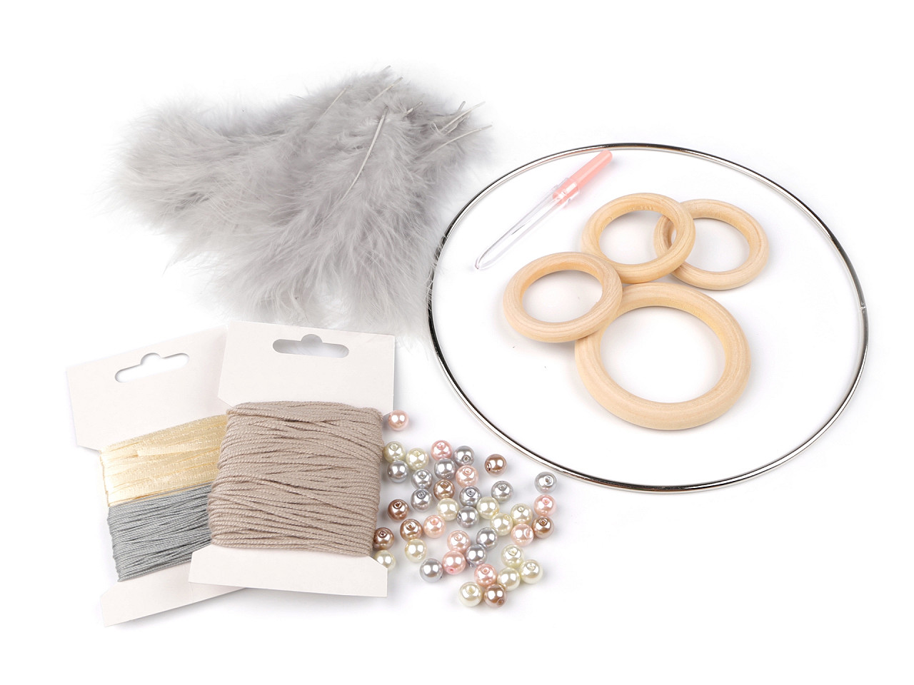 Creative kit dream catcher / diy ø20 cm - Powder (1 Piece)