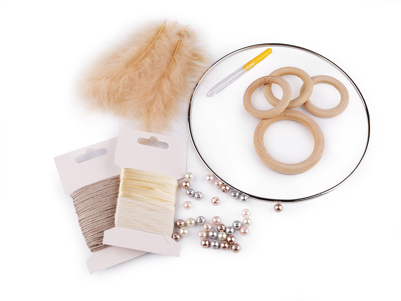 Creative kit dream catcher / diy ø20 cm - Powder (1 Piece)