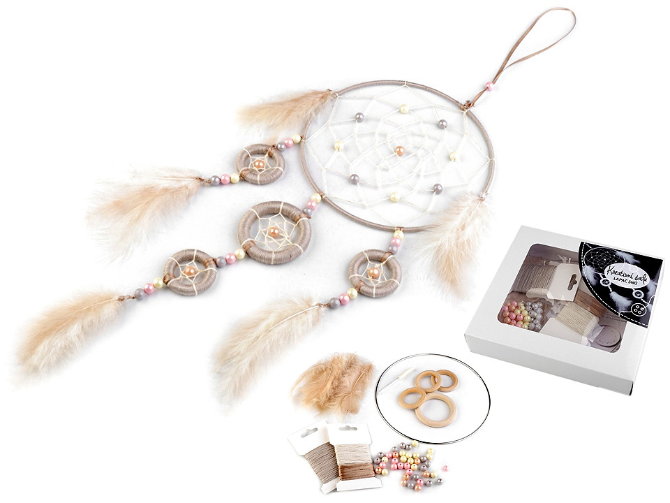 Creative kit dream catcher / diy ø20 cm - Powder (1 Piece)