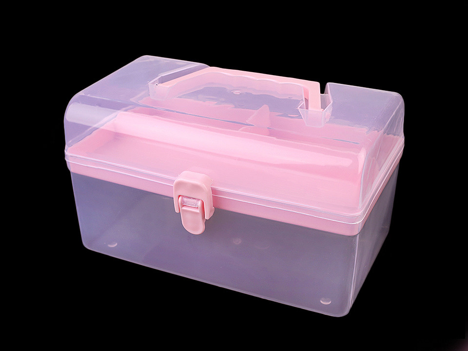 Plastic storage box organizer / case - Light pink (1 Piece)