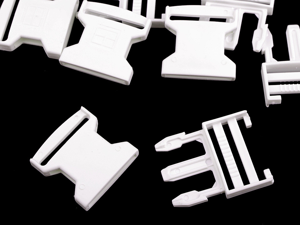 Side release buckle width 40 mm - Black (5 Pairs)