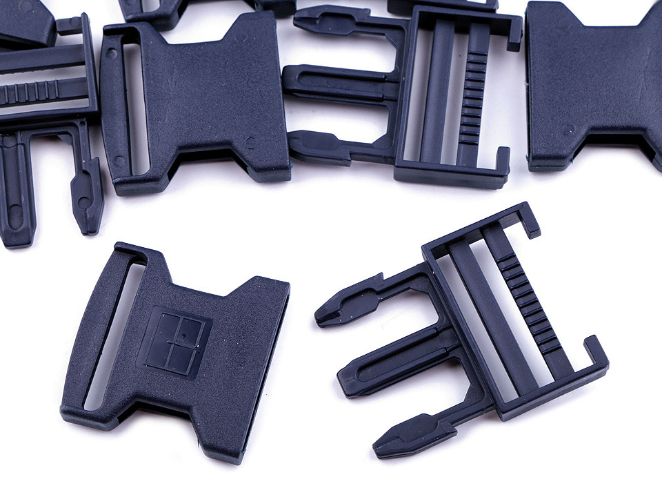 Side release buckle width 40 mm - Black (5 Pairs)