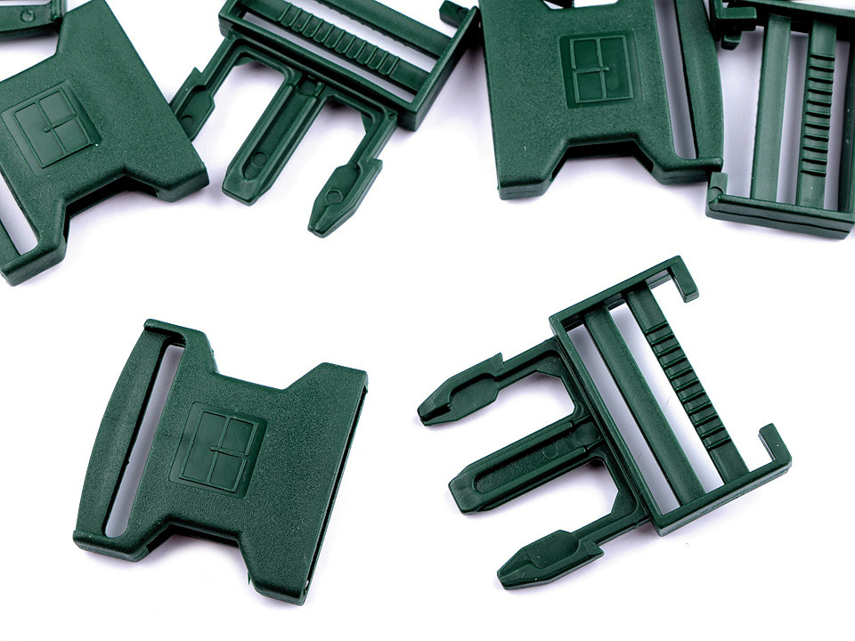 Side release buckle width 40 mm - Black (5 Pairs)