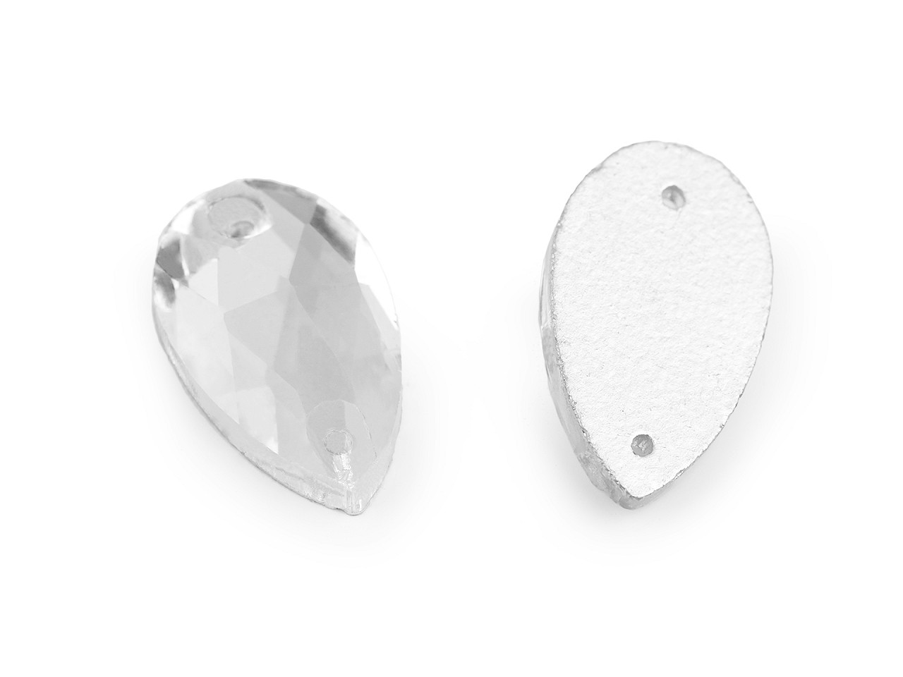 Glass crystal rhinestone drops, sew-on - Crystal (216 Pieces)