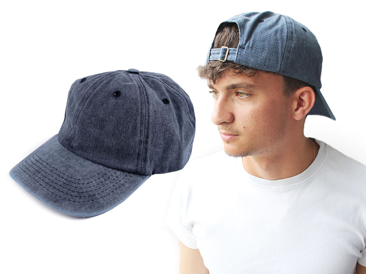 Unisex cotton cap - Jeans blue (1 Piece)