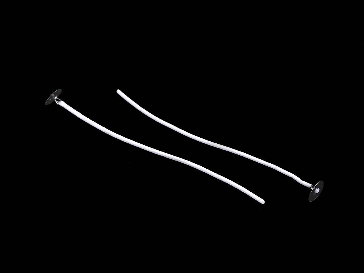 Candle making - candle wick with base / sustainer tab, 13.4 cm - White (100 Pieces)