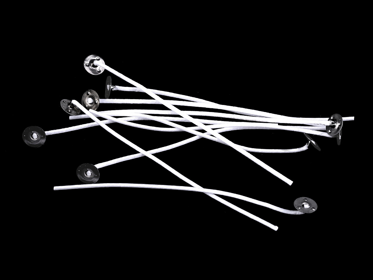 Candle making - candle wick with base / sustainer tab, 13.4 cm - White (100 Pieces)