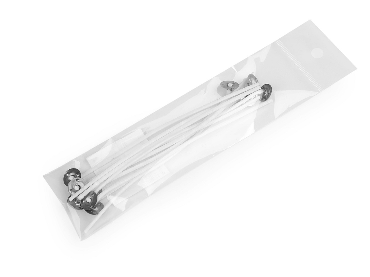 Candle making - candle wick with base / sustainer tab, 13.4 cm - White (100 Pieces)