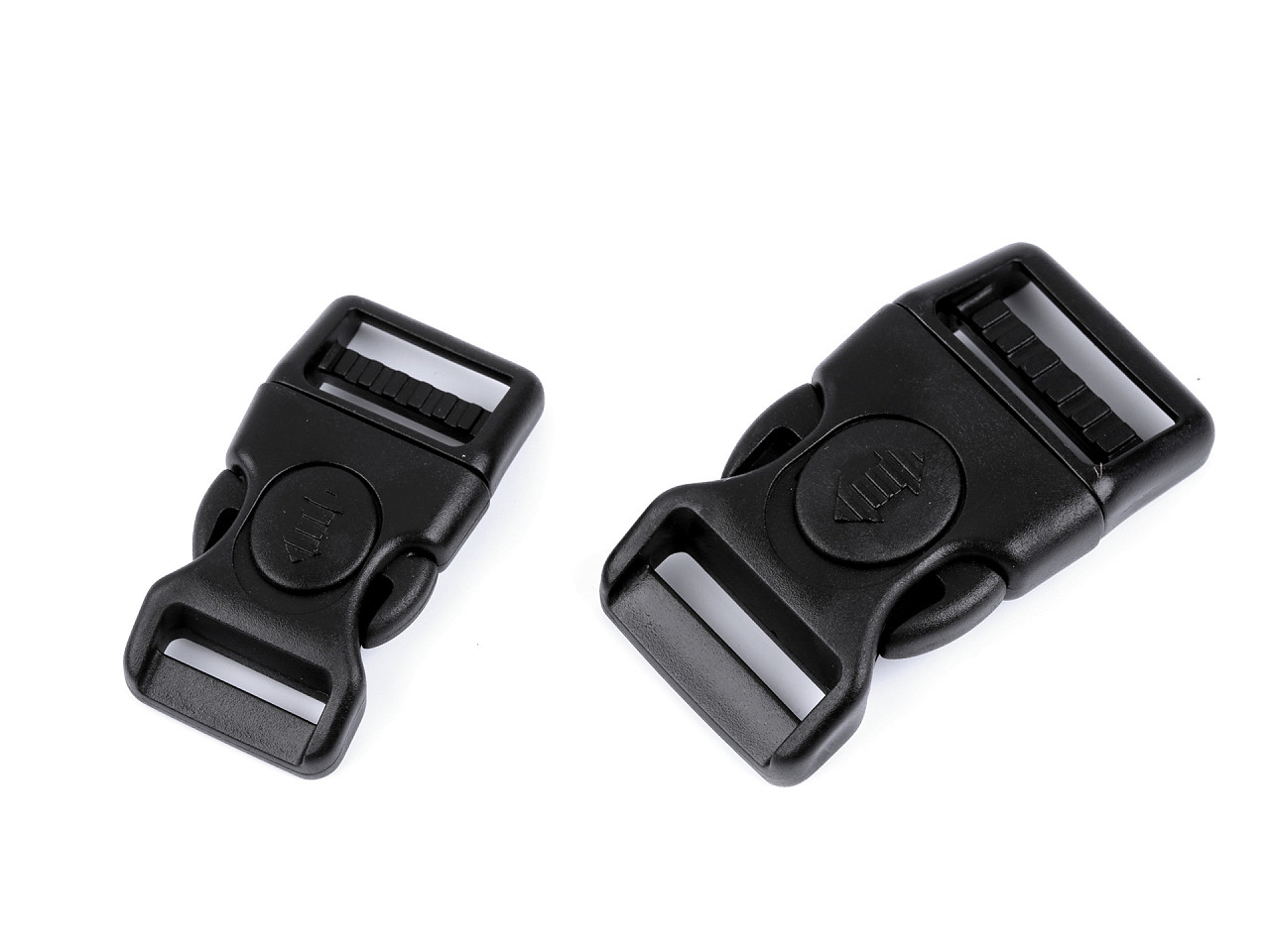 Frost-resistant tri-glide slider / side release buckle, 20 mm, 25 mm - Black (100 Sets)
