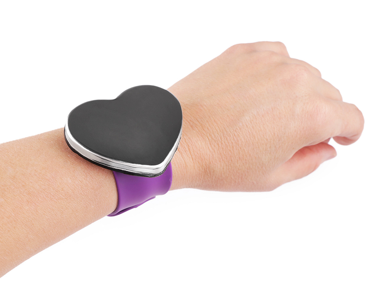 Magnetic hand pin cushion - heart, rectangle - Light green (1 Piece)