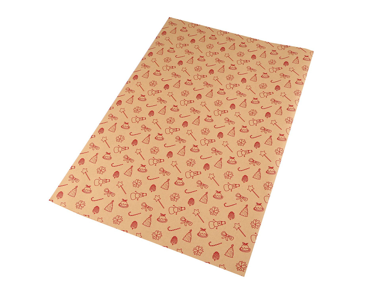Christmas wrapping paper 49x69 cm - Natural brown (20 Pieces)